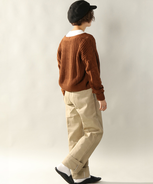 notch.（ノッチ）の「ケーブルニットカーディガン（カーディガン/ボレロ・レディース・ブラック/エンジ/ブラウン/グレー/オフホワイト/ピンク・M）」の14枚目の写真