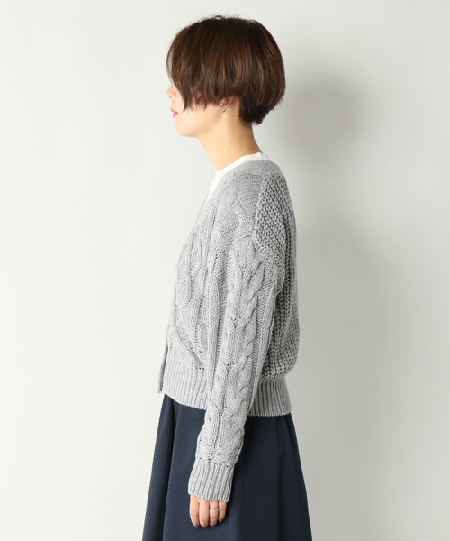 notch.（ノッチ）の「ケーブルニットカーディガン（カーディガン/ボレロ・レディース・ブラック/エンジ/ブラウン/グレー/オフホワイト/ピンク・M）」の16枚目の写真