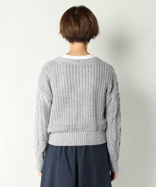 notch.（ノッチ）の「ケーブルニットカーディガン（カーディガン/ボレロ・レディース・ブラック/エンジ/ブラウン/グレー/オフホワイト/ピンク・M）」の17枚目の写真