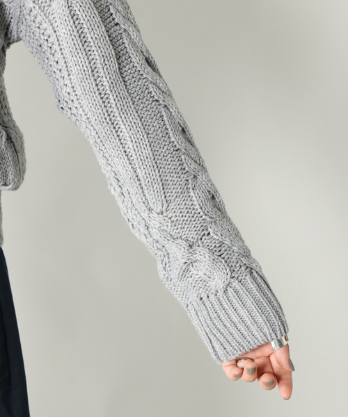 notch.（ノッチ）の「ケーブルニットカーディガン（カーディガン/ボレロ・レディース・ブラック/エンジ/ブラウン/グレー/オフホワイト/ピンク・M）」の19枚目の写真