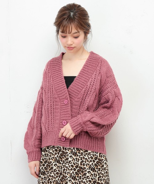 セール】ふんわりショートケーブルカーディガン（カーディガン/ボレロ