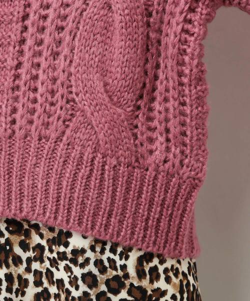 natural couture(ナチュラルクチュール)の「ふんわりショートケーブルカーディガン(カーディガン/ボレロ・レディース・ベージュ/ピンク/オフホワイト/ブラック・FREE)」の10枚目の写真