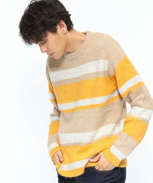 LAKOLE（ラコレ）の「【マシーンウォッシャブル】モヘヤストレッチプルオーバー / LAKOLE（ニット/セーター・メンズ・ネイビー/ボルドー/イエロー・MEDIUM/LARGE）」の3枚目の写真
