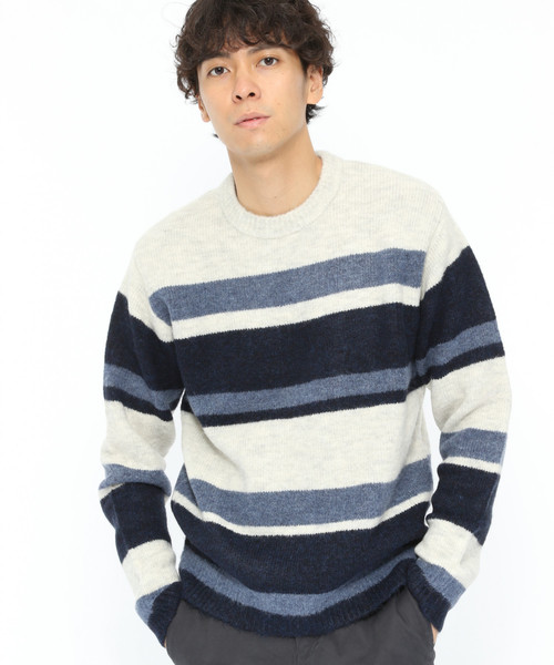 LAKOLE（ラコレ）の「【マシーンウォッシャブル】モヘヤストレッチプルオーバー / LAKOLE（ニット/セーター・メンズ・ネイビー/ボルドー/イエロー・MEDIUM/LARGE）」の8枚目の写真