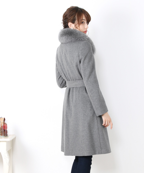 Filomo（フィローモ）の「[Filomo]カシミヤファー付きウールコート（ステンカラーコート・レディース・モカ/グレー/ブラック・9号/11号/13号）」の18枚目の写真