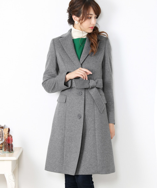 Filomo（フィローモ）の「[Filomo]カシミヤファー付きウールコート（ステンカラーコート・レディース・モカ/グレー/ブラック・9号/11号/13号）」の4枚目の写真