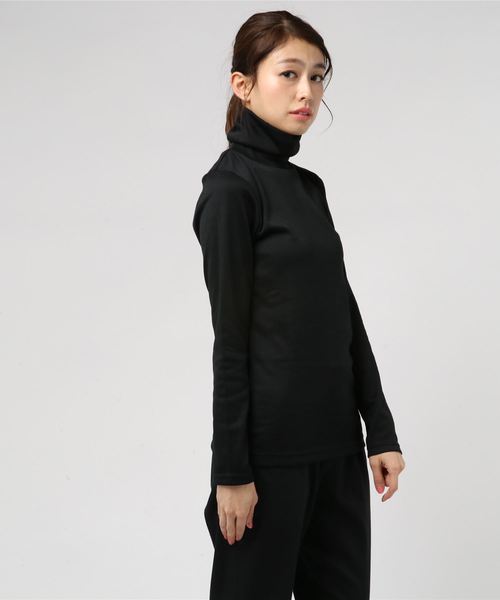 KOBE LETTUCE（コウベレタス）の「[Uネック/タートルネック]2TYPEあったか裏起毛ベーシックインナーTシャツ＊レディース/トップス[C3552]神戸レタス（Tシャツ/カットソー・レディース・ホワイト系その他/ブラック系その他/グレー系その他/アイボリー/ブラック/グレー・FREE）」の15枚目の写真