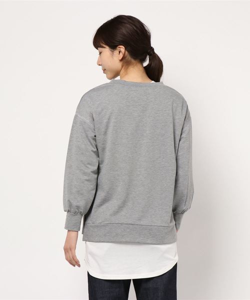 GeeRA(ジーラ)の「【2点セット】Tシャツワンピ&トレーナーアンサンブル(アンサンブル・レディース・杢グレー/ブラック/パープル・XX-LARGE/SMALL/MEDIUM/LARGE/X-LARGE)」の4枚目の写真