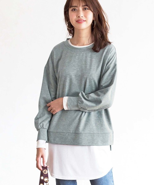 GeeRA(ジーラ)の「【2点セット】Tシャツワンピ&トレーナーアンサンブル(アンサンブル・レディース・杢グレー/ブラック/パープル・XX-LARGE/SMALL/MEDIUM/LARGE/X-LARGE)」の3枚目の写真