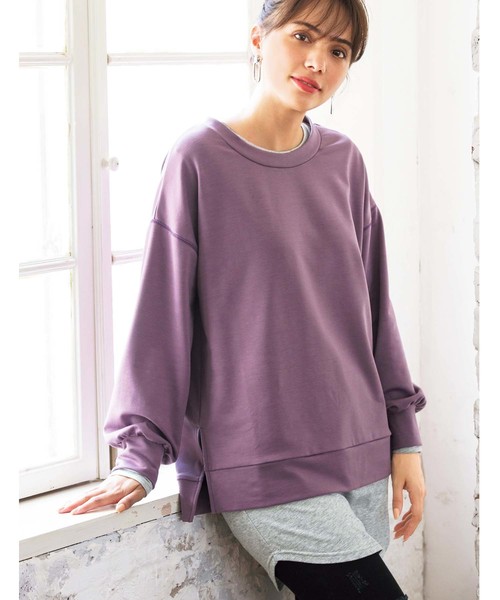 GeeRA(ジーラ)の「【2点セット】Tシャツワンピ&トレーナーアンサンブル(アンサンブル・レディース・杢グレー/ブラック/パープル・XX-LARGE/SMALL/MEDIUM/LARGE/X-LARGE)」の1枚目の写真
