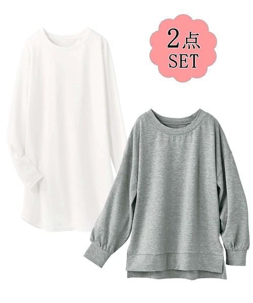 GeeRA(ジーラ)の「【2点セット】Tシャツワンピ&トレーナーアンサンブル(アンサンブル・レディース・杢グレー/ブラック/パープル・XX-LARGE/SMALL/MEDIUM/LARGE/X-LARGE)」の11枚目の写真