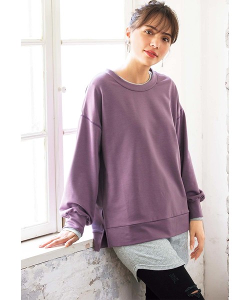 GeeRA(ジーラ)の「【2点セット】Tシャツワンピ&トレーナーアンサンブル(アンサンブル・レディース・杢グレー/ブラック/パープル・XX-LARGE/SMALL/MEDIUM/LARGE/X-LARGE)」の6枚目の写真