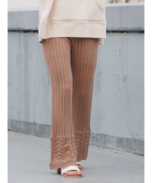 Ungrid（アングリッド）の「かぎ針ワイドパンツ（その他パンツ・レディース・オフホワイト/ベージュ・FREE）」の2枚目の写真