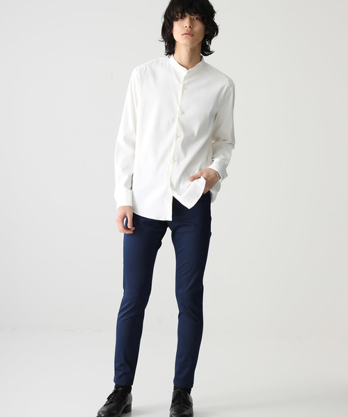 STUDIOUS（ステュディオス）の「【STUDIOUS】ハイパワーストレッチサテンスキニー（デニムパンツ・メンズ・ブルー/ブラック・3/1/2）」の7枚目の写真