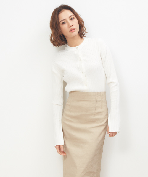 DESIGNWORKS（デザインワークス）の「ワイドリブ2WAYプルオーバーニット（ニット/セーター・レディース・ホワイト/グレイッシュブルー/ピンク/ブラック・38）」の2枚目の写真