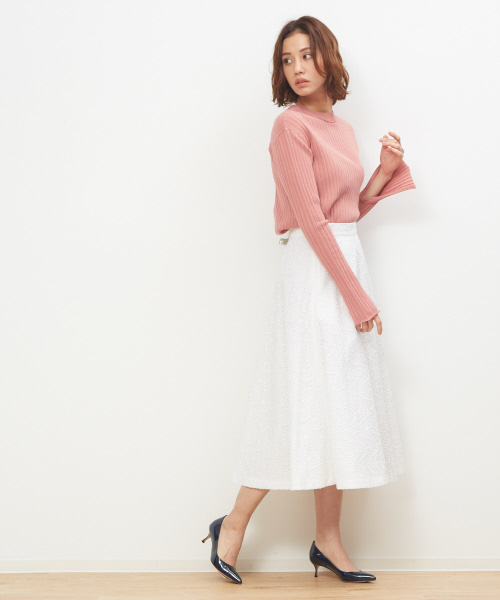 DESIGNWORKS（デザインワークス）の「ワイドリブ2WAYプルオーバーニット（ニット/セーター・レディース・ホワイト/グレイッシュブルー/ピンク/ブラック・38）」の16枚目の写真