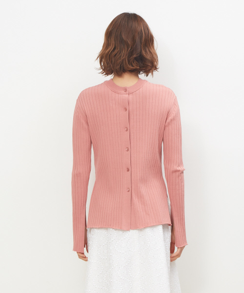 DESIGNWORKS（デザインワークス）の「ワイドリブ2WAYプルオーバーニット（ニット/セーター・レディース・ホワイト/グレイッシュブルー/ピンク/ブラック・38）」の18枚目の写真