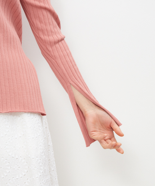 DESIGNWORKS（デザインワークス）の「ワイドリブ2WAYプルオーバーニット（ニット/セーター・レディース・ホワイト/グレイッシュブルー/ピンク/ブラック・38）」の22枚目の写真