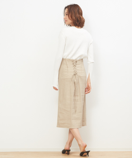 DESIGNWORKS（デザインワークス）の「ワイドリブ2WAYプルオーバーニット（ニット/セーター・レディース・ホワイト/グレイッシュブルー/ピンク/ブラック・38）」の12枚目の写真