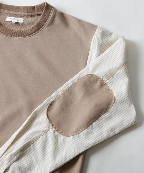 NILWAY(ニルウェイ)の「袖ストライプ 裏毛素材レイヤードカットソー(Tシャツ/カットソー・メンズ・ブラック/ベージュ/ネイビー・MEDIUM/LARGE/X-LARGE)」の5枚目の写真