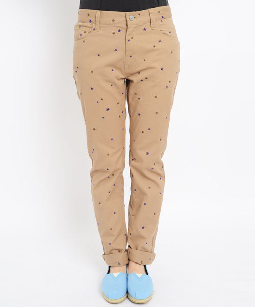 X-girl（エックスガール）の「STAR-EMBROIDERY CHINO PANTS（カーゴパンツ・レディース・ベージュ/レッド/ネイビー・0/2/1）」の9枚目の写真