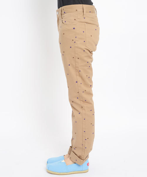 X-girl（エックスガール）の「STAR-EMBROIDERY CHINO PANTS（カーゴパンツ・レディース・ベージュ/レッド/ネイビー・0/2/1）」の4枚目の写真