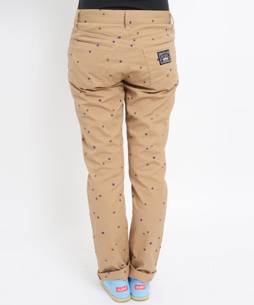X-girl（エックスガール）の「STAR-EMBROIDERY CHINO PANTS（カーゴパンツ・レディース・ベージュ/レッド/ネイビー・0/2/1）」の5枚目の写真
