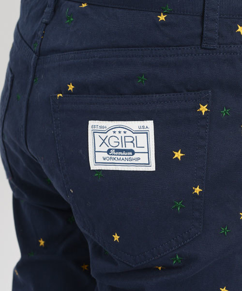 X-girl（エックスガール）の「STAR-EMBROIDERY CHINO PANTS（カーゴパンツ・レディース・ベージュ/レッド/ネイビー・0/2/1）」の7枚目の写真