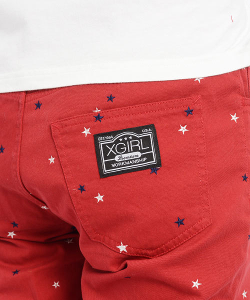 X-girl（エックスガール）の「STAR-EMBROIDERY CHINO PANTS（カーゴパンツ・レディース・ベージュ/レッド/ネイビー・0/2/1）」の8枚目の写真