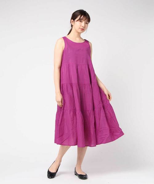 Point フォーポイント のファッション インド綿ノースリーブワンピース ティアード切り替え ロングワンピース をセール価格で購入できます Jeans ワンピース セール Point Point Fort Fort インド綿ノースリーブワンピース ティアード