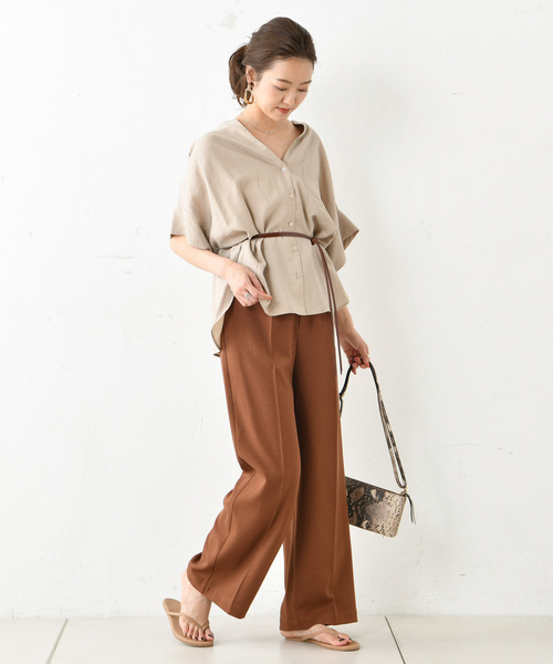 DouDou（ドゥドゥ）の「ワイドカフスシャツ（シャツ/ブラウス・レディース・ブラック/ベージュ・FREE）」の18枚目の写真