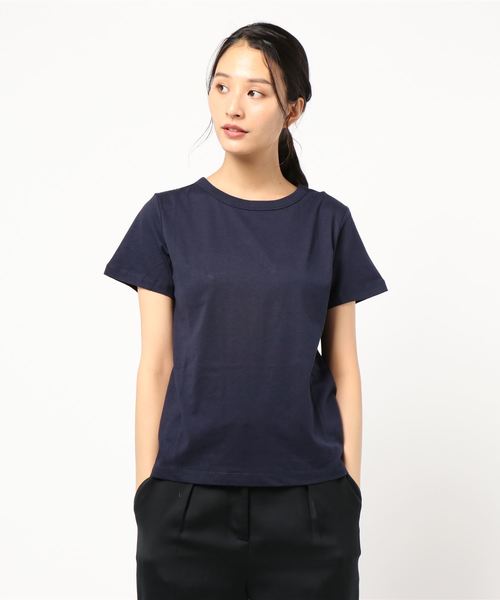 AMERICAN HOLIC（アメリカンホリック）の「クルーネック半袖カットプルオーバー＊（Tシャツ/カットソー・レディース・ブラック/ネイビー/オフホワイト/ピンク/イエロー/ベージュ系その他/キャメル・L/M）」の5枚目の写真