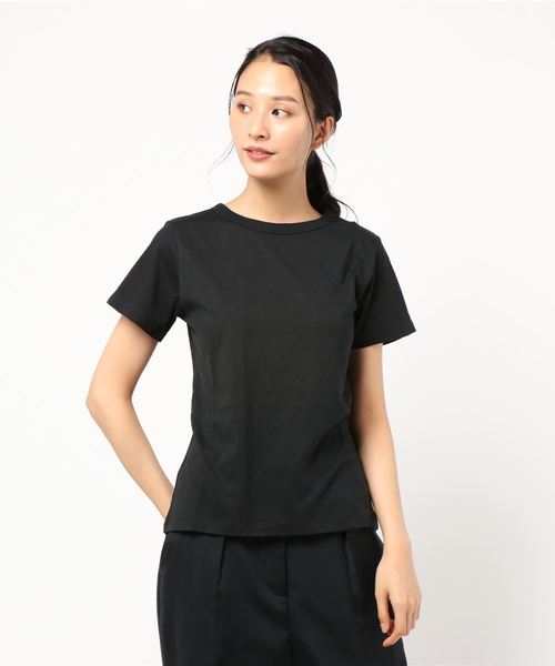 AMERICAN HOLIC（アメリカンホリック）の「クルーネック半袖カットプルオーバー＊（Tシャツ/カットソー・レディース・ブラック/ネイビー/オフホワイト/ピンク/イエロー/ベージュ系その他/キャメル・L/M）」の3枚目の写真