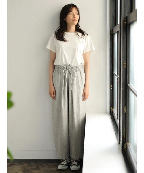 AMERICAN HOLIC（アメリカンホリック）の「クルーネック半袖カットプルオーバー＊（Tシャツ/カットソー・レディース・ブラック/ネイビー/オフホワイト/ピンク/イエロー/ベージュ系その他/キャメル・L/M）」の17枚目の写真