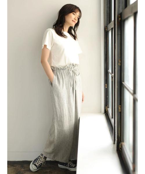 AMERICAN HOLIC（アメリカンホリック）の「クルーネック半袖カットプルオーバー＊（Tシャツ/カットソー・レディース・ブラック/ネイビー/オフホワイト/ピンク/イエロー/ベージュ系その他/キャメル・L/M）」の18枚目の写真