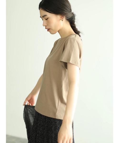 AMERICAN HOLIC（アメリカンホリック）の「クルーネック半袖カットプルオーバー＊（Tシャツ/カットソー・レディース・ブラック/ネイビー/オフホワイト/ピンク/イエロー/ベージュ系その他/キャメル・L/M）」の20枚目の写真