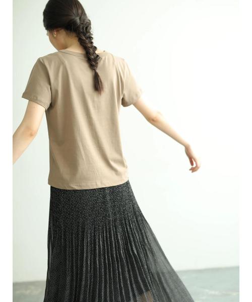 AMERICAN HOLIC（アメリカンホリック）の「クルーネック半袖カットプルオーバー＊（Tシャツ/カットソー・レディース・ブラック/ネイビー/オフホワイト/ピンク/イエロー/ベージュ系その他/キャメル・L/M）」の21枚目の写真