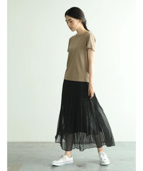 AMERICAN HOLIC（アメリカンホリック）の「クルーネック半袖カットプルオーバー＊（Tシャツ/カットソー・レディース・ブラック/ネイビー/オフホワイト/ピンク/イエロー/ベージュ系その他/キャメル・L/M）」の11枚目の写真