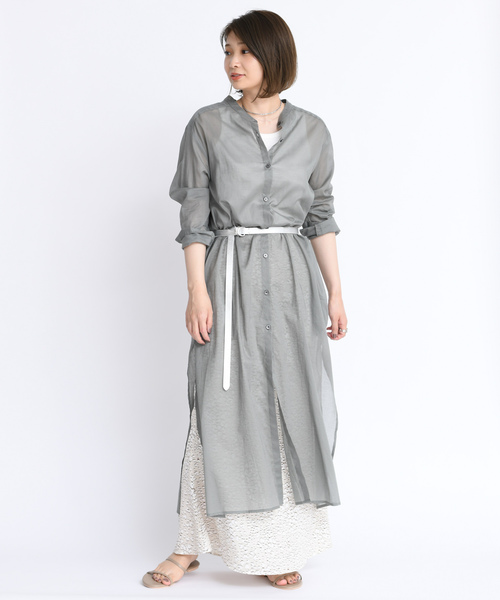 DouDou（ドゥドゥ）の「ロングシャツワンピース（ワンピース・レディース・ベージュ/グレー/ダークブラウン・FREE）」の21枚目の写真
