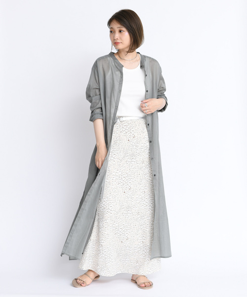 DouDou（ドゥドゥ）の「ロングシャツワンピース（ワンピース・レディース・ベージュ/グレー/ダークブラウン・FREE）」の10枚目の写真