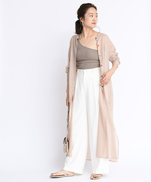 DouDou（ドゥドゥ）の「ロングシャツワンピース（ワンピース・レディース・ベージュ/グレー/ダークブラウン・FREE）」の16枚目の写真