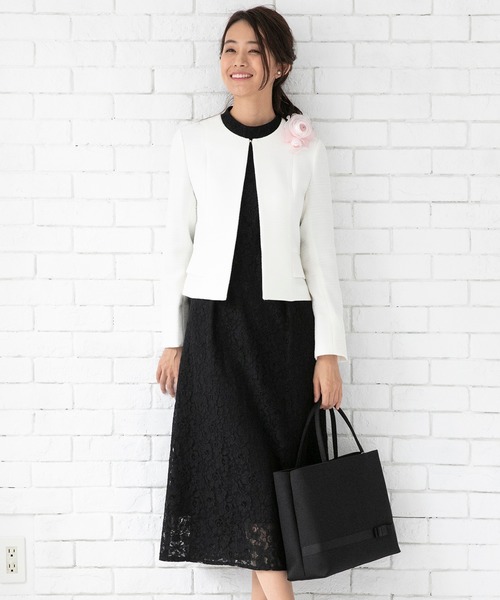 ノーカラージャケット 総レースボトルネックロングワンピース ブラックフォーマルスーツ Form Forma フォルムフォルマ Online Store 公式 通販サイト