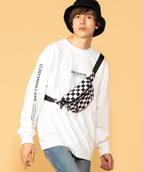 BEN DAVIS（ベンデイビス）の「∴WEGO/ベンデイビス別注ロゴロンT（Tシャツ/カットソー・メンズ・ホワイト/ブラック・MEDIUM/LARGE）」の5枚目の写真