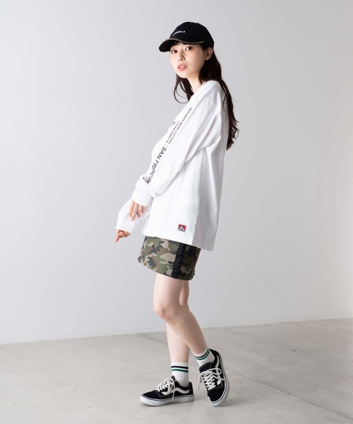 BEN DAVIS（ベンデイビス）の「∴WEGO/ベンデイビス別注ロゴロンT（Tシャツ/カットソー・メンズ・ホワイト/ブラック・MEDIUM/LARGE）」の6枚目の写真