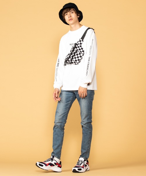 BEN DAVIS（ベンデイビス）の「∴WEGO/ベンデイビス別注ロゴロンT（Tシャツ/カットソー・メンズ・ホワイト/ブラック・MEDIUM/LARGE）」の9枚目の写真