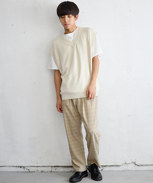 PairPair（ペアペア）の「チェック柄ゆるワイドパンツ（その他パンツ・メンズ・ブラック/ベージュ/ブラウン・FREE）」の19枚目の写真