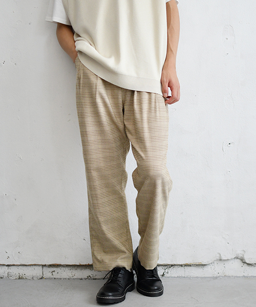 PairPair（ペアペア）の「チェック柄ゆるワイドパンツ（その他パンツ・メンズ・ブラック/ベージュ/ブラウン・FREE）」の4枚目の写真