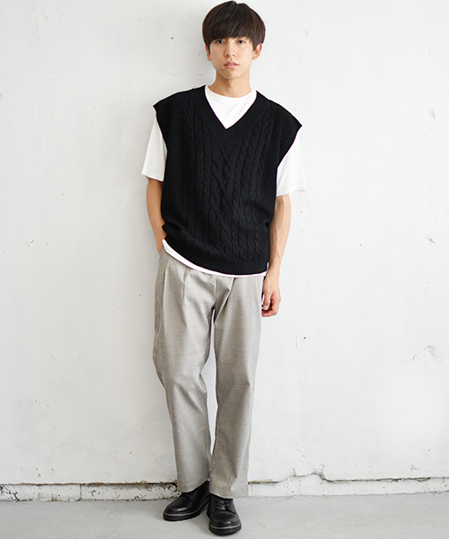 PairPair（ペアペア）の「チェック柄ゆるワイドパンツ（その他パンツ・メンズ・ブラック/ベージュ/ブラウン・FREE）」の11枚目の写真