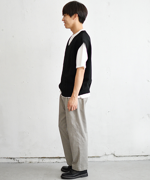 PairPair（ペアペア）の「チェック柄ゆるワイドパンツ（その他パンツ・メンズ・ブラック/ベージュ/ブラウン・FREE）」の14枚目の写真