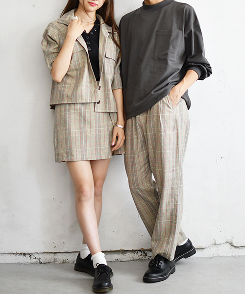 PairPair（ペアペア）の「チェック柄ゆるワイドパンツ（その他パンツ・メンズ・ブラック/ベージュ/ブラウン・FREE）」の18枚目の写真